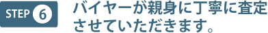 step6 バイヤーが親身に丁寧に査定させていただきます。